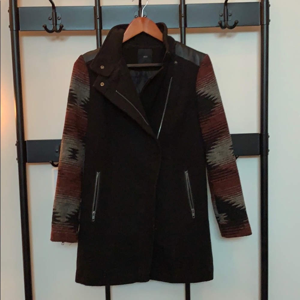 Forever 21 Wool Car Coat with Aztec Sleeves